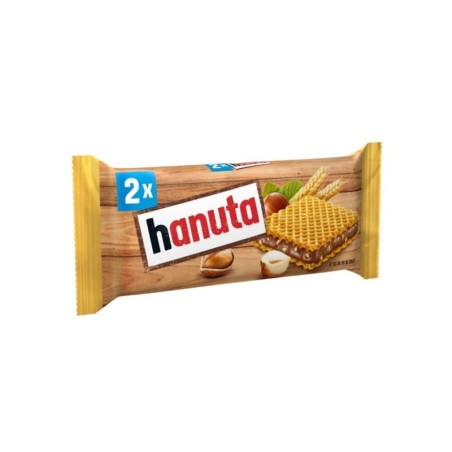 HANUTA Ferrero - Wafer con crema al cioccolato al latte e nocciole 44 g