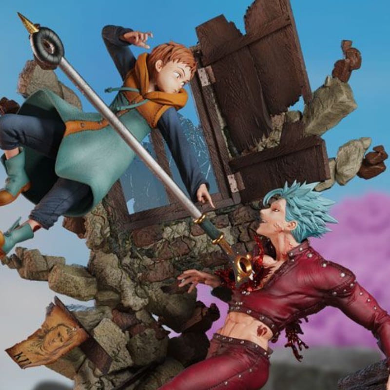 SEVEN DEADLY SINS - Ban vs King Elite Fandom Diorama Figurama Collectors 1/6 Statue 54 Cm