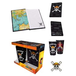 ONE PIECE - XXL glass + Pin + Pocket Notebook "Skull"