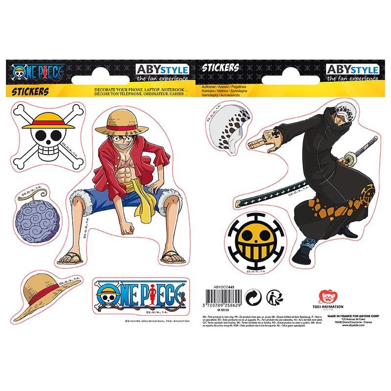 ONE PIECE Stickers Luffy and Law