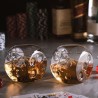 Set of 2 dice-shaped glass tumblers