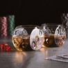 Set of 2 dice-shaped glass tumblers