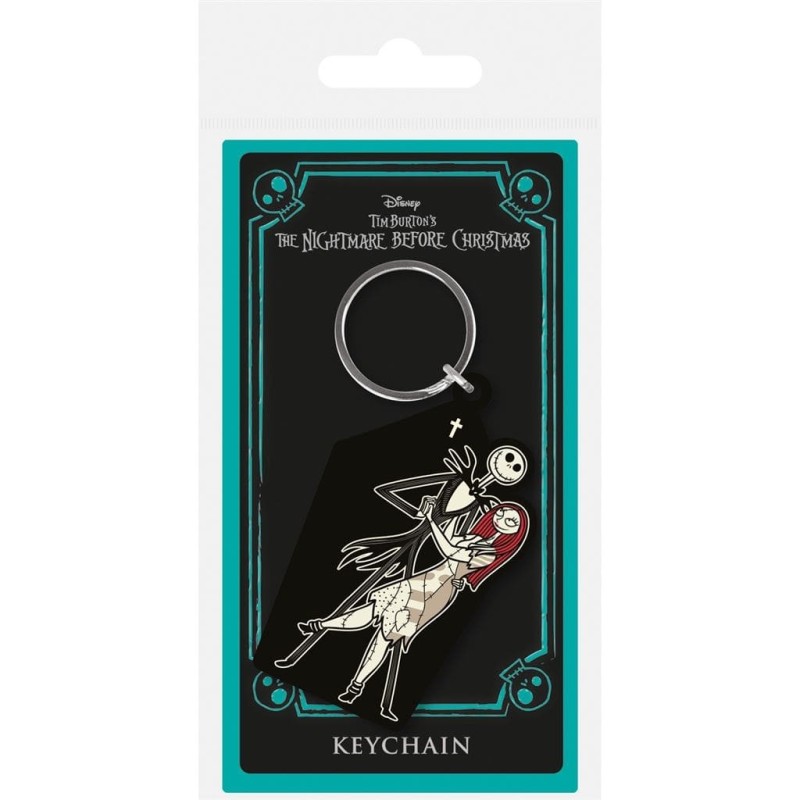 The Nightmare Before Christmas - Jack & Sally Coffin Rubber Keychain Portachiavi in gomma