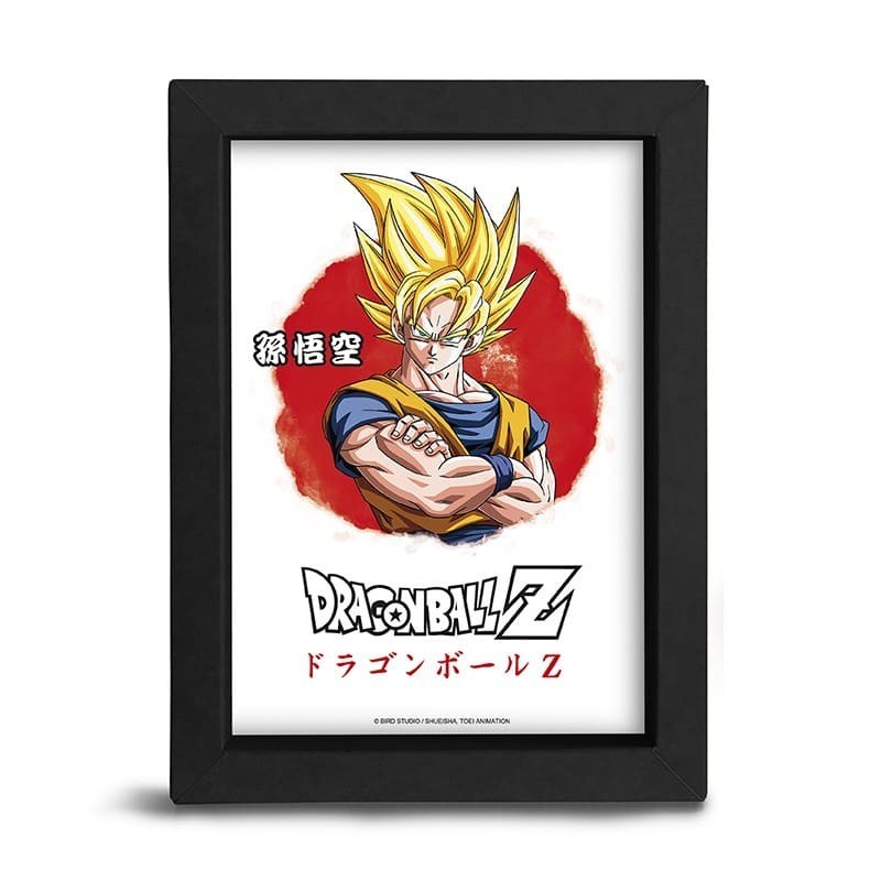 DRAGON BALL Z - Goku Super Saiyan Asian Art Stampa quadretto con cornice nera 15x20 cm