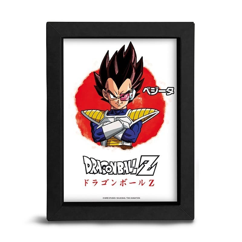 DRAGON BALL Z - Vegeta Asian Art Stampa quadretto con cornice nera 15x20 cm