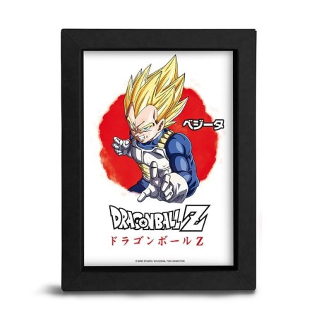 DRAGON BALL Z - Vegeta Super Saiyan Asian Art Black Kraft Frame 15x20 cm