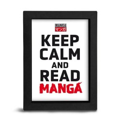 KEEP CALM AND READ MANGA - Black Kraft Frame 15x20 cm