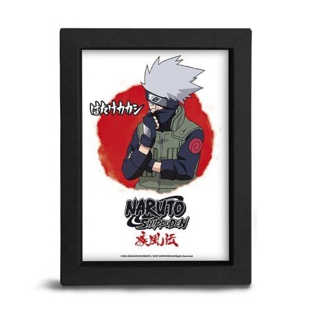 NARUTO SHIPPUDEN - Kakashi Asian Art Black Kraft Frame 15x20 cm