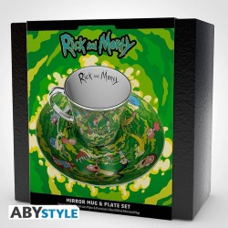 RICK AND MORTY Set Tazza a specchio & Piattino 300 ml