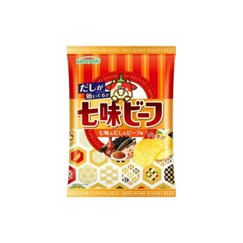 Potato chips Japanese Shichi-mi hot pepper & beef 