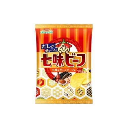 Potato chips Japanese Shichi-mi hot pepper & beef 