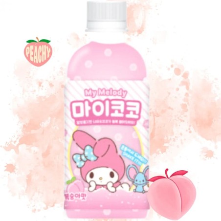 My Coco My Melody Peach 340ml - Bevanda analcolica coreana non gassata al gusto di pesca e Nata De Coco
