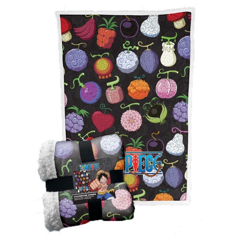 ONE PIECE - Coperta Sherpa Devil Fruits