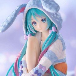 VOCALOID - Hatsune Miku Rabbit Ear Hood Pajama Blue Color Ver. Noodle Stopper Furyu PVC Figure 14 cm