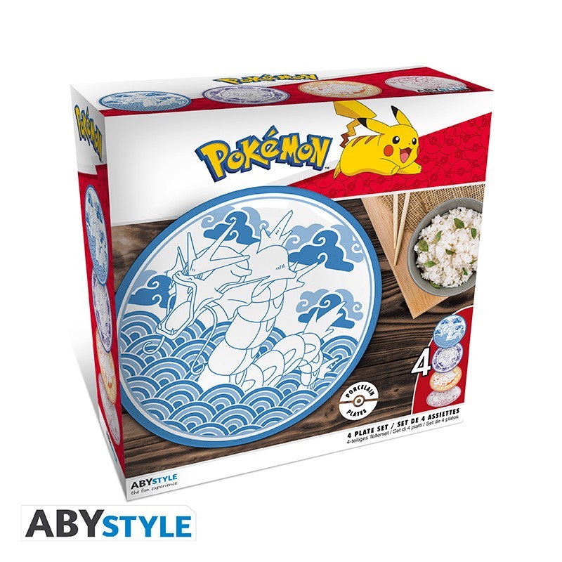 POKEMON  - Set di 4 Piatti in stile giapponese