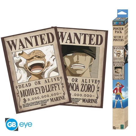 ONE PIECE Set 2 Chibi Posters Wanted Luffy & Zoro (52x38cm)