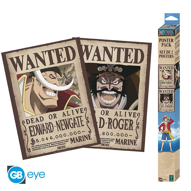 ONE PIECE Set 2 Chibi Posters Wanted Roger & Whitebeard (52x38cm)