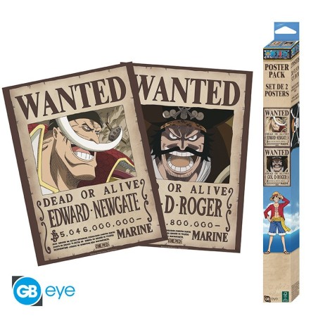 ONE PIECE Set 2 Chibi Posters Wanted Roger & Whitebeard (52x38cm)