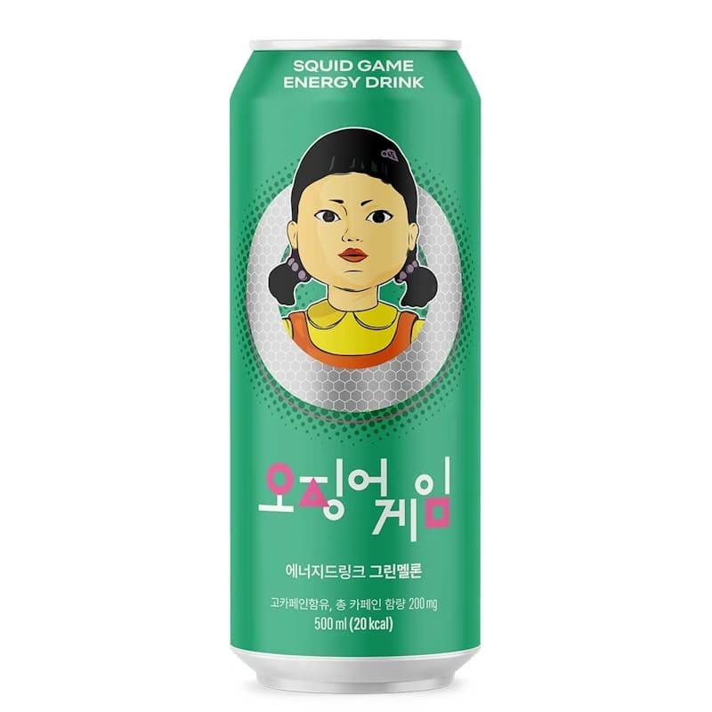 SQUID GAME Korean Energy drink with green melon flavour 500 ml