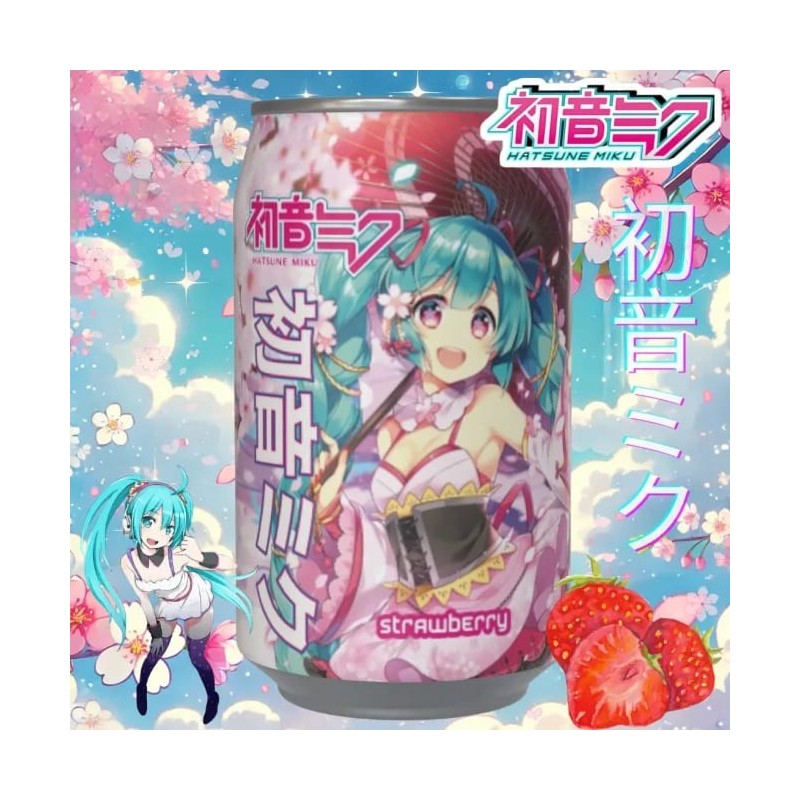 HATSUNE MIKU Strawberry Bevanda gassata al gusto di fragola 330 ml