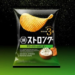 Strong Rich Sour Cream Onion - Japanese ribbed potato chips with sour cream and onion flavour
