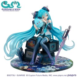 MOBILE SUIT GUNDAM X HATSUNE MIKU - Hatsune Miku x OO Gundam 45th Anniversary Lucrea Megahouse PVC Figure 17 cm