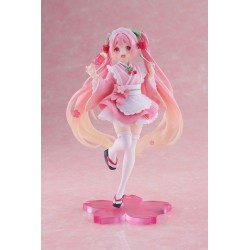 HATSUNE MIKU - Sakura Miku Japanese Cafe Ver. Newley Written Reissue Taito PVC Figure 18 cm