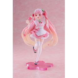 HATSUNE MIKU - Sakura Miku Japanese Cafe Ver. Newley Written Reissue Taito PVC Figure 18 cm