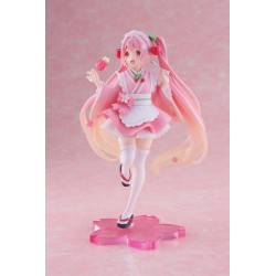 HATSUNE MIKU - Sakura Miku Japanese Cafe Ver. Newley Written Reissue Taito PVC Figure 18 cm