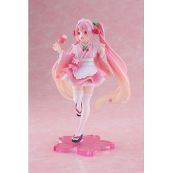HATSUNE MIKU - Sakura Miku Japanese Cafe Ver. Newley Written Reissue Taito PVC Figure 18 cm