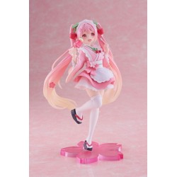 HATSUNE MIKU - Sakura Miku Japanese Cafe Ver. Newley Written Reissue Taito PVC Figure 18 cm