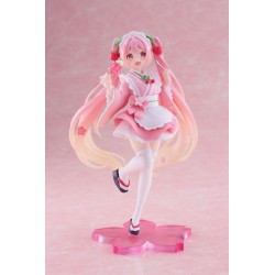 HATSUNE MIKU - Sakura Miku Japanese Cafe Ver. Newley Written Reissue Taito PVC Figure 18 cm