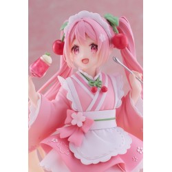 HATSUNE MIKU - Sakura Miku Japanese Cafe Ver. Newley Written Reissue Taito PVC Figure 18 cm