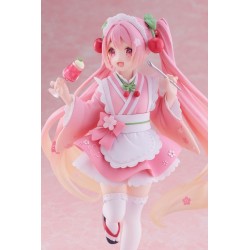 HATSUNE MIKU - Sakura Miku Japanese Cafe Ver. Newley Written Reissue Taito PVC Figure 18 cm