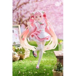 HATSUNE MIKU - Sakura Miku Japanese Cafe Ver. Newley Written Reissue Taito PVC Figure 18 cm