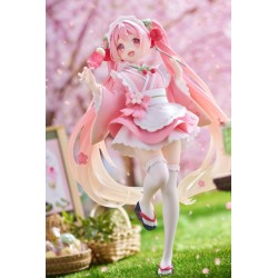 HATSUNE MIKU - Sakura Miku Japanese Cafe Ver. Newley Written Reissue Taito PVC Figure 18 cm